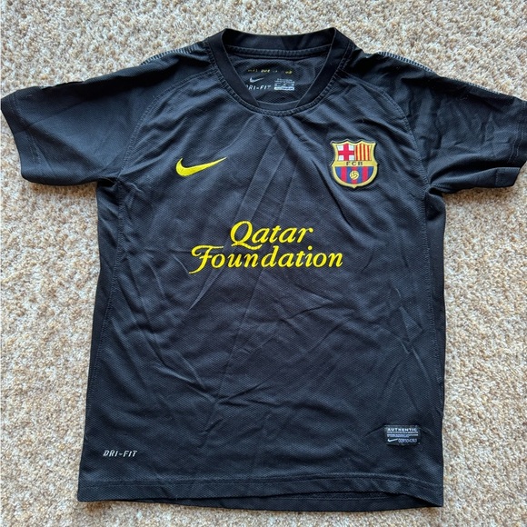FC Barcelona Nike Away Rare Black Jersey Messi Size Sm. No Size Tag. See Pics - Picture 2 of 9